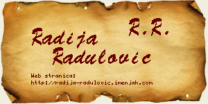 Radija Radulović vizit kartica